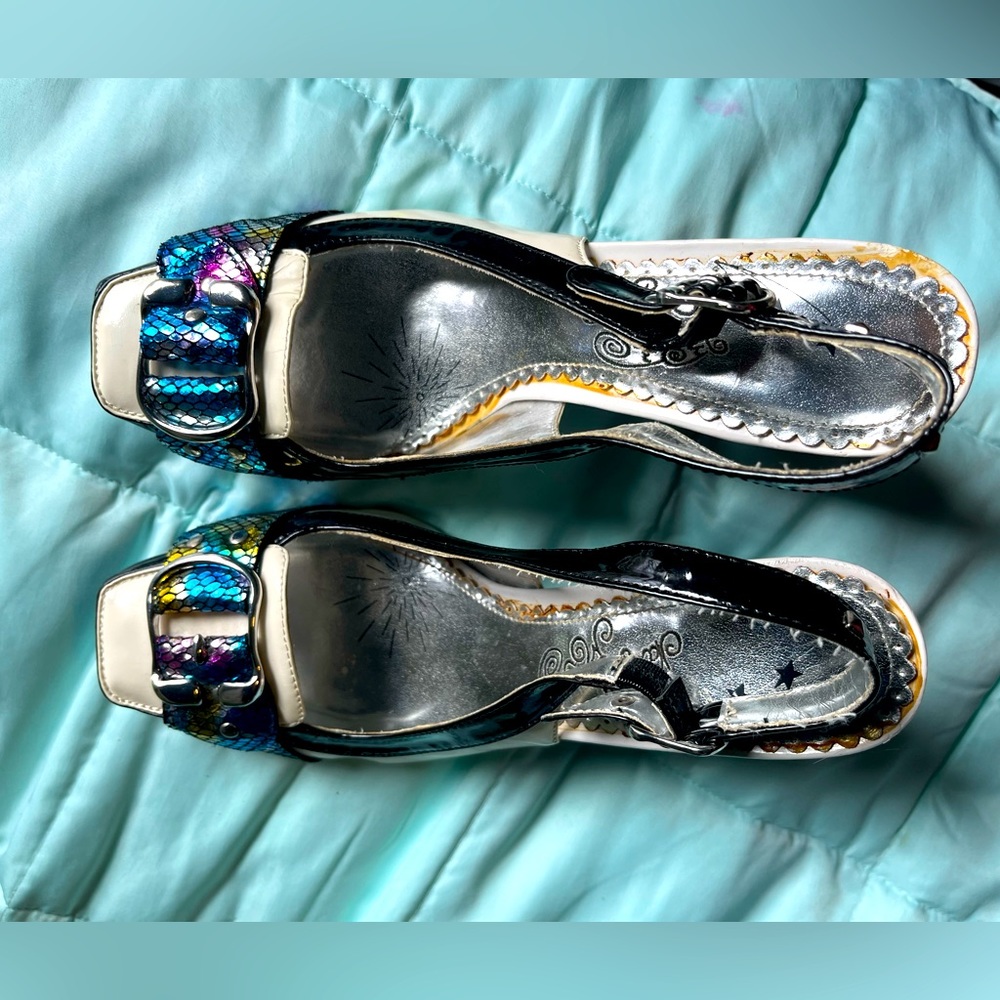 Iridescent rainbow snakeskin Pumps